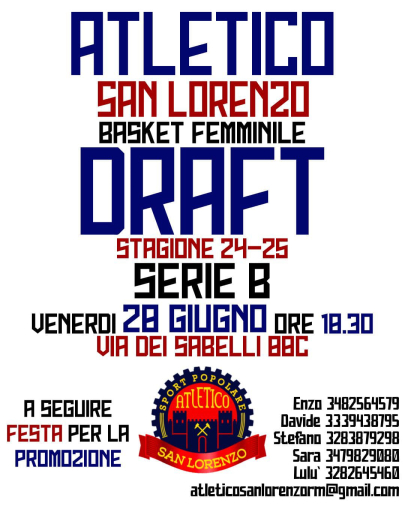DRAFT campionato 2024/2025 serie B femminile e festa